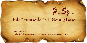 Háromszéki Szergiusz névjegykártya